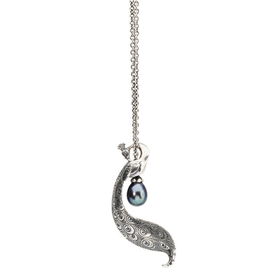 Sterling zilveren collier met peacock parel